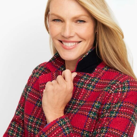 Talbots Holiday Plaid Blazer size 6P Red - Picture 11 of 11